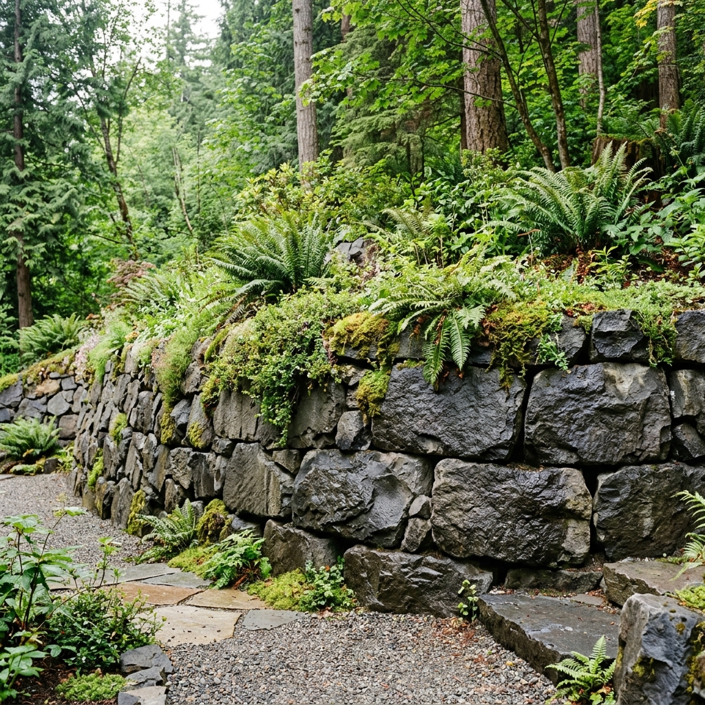 Basalt retaining walls